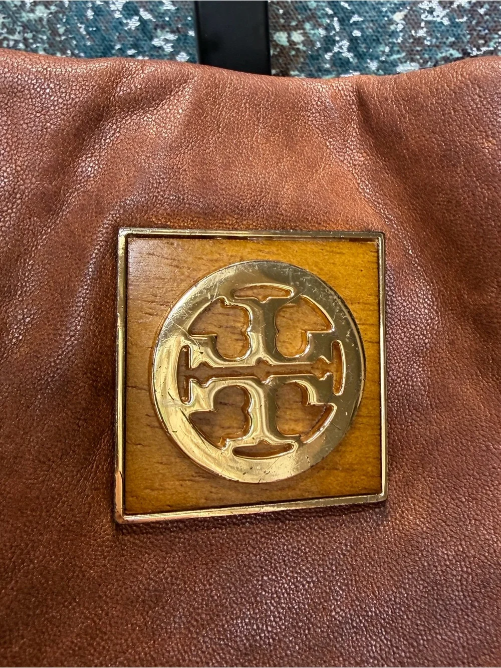 Tory Burch Rare Hard to Find BoHo Louisa Leather Messenger Bag Cognac Brown